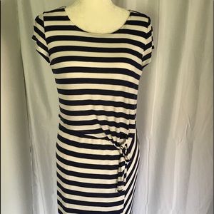 Chico’s striped long knotted hem dress